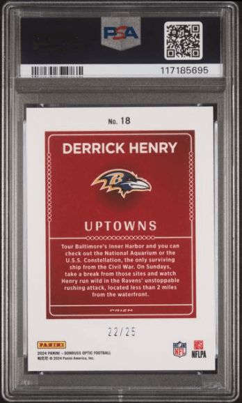 2024 Donruss Optic Derrick Henry Uptowns White Pandora #18 — PSA 10 Gem Mt