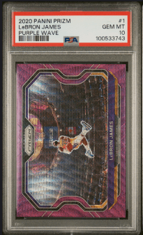 2020 Panini Prizm LeBron James Purple Wave #1 — PSA 10 Gem Mint
